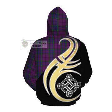 Wardlaw Tartan Cotton Hoodie with Family Crest and Celtic Symbol Style