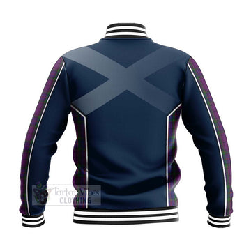 Wardlaw Tartan Baseball Jacket with Family Crest and Scottish Thistle Vibes Sport Style