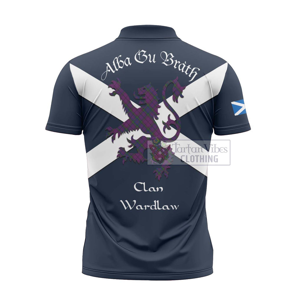 Tartan Vibes Clothing Wardlaw Tartan Lion Rampant Zipper Polo Shirt – Proudly Display Your Heritage with Alba Gu Brath and Clan Name