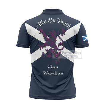 Wardlaw Tartan Lion Rampant Zipper Polo Shirt Proudly Display Your Heritage with Alba Gu Brath and Clan Name