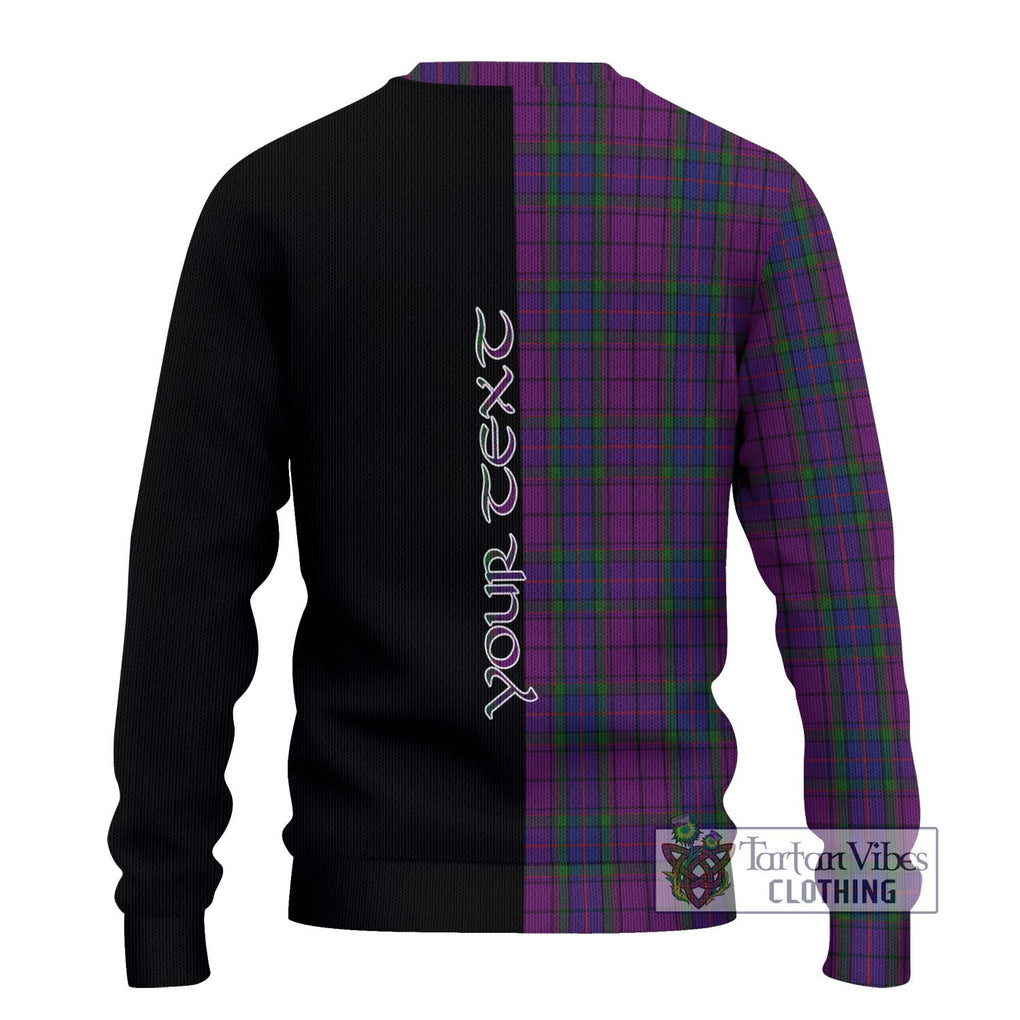 Wardlaw Tartan Knitted Sweater with Family Crest and Half Of Me Style - Tartanvibesclothing Shop