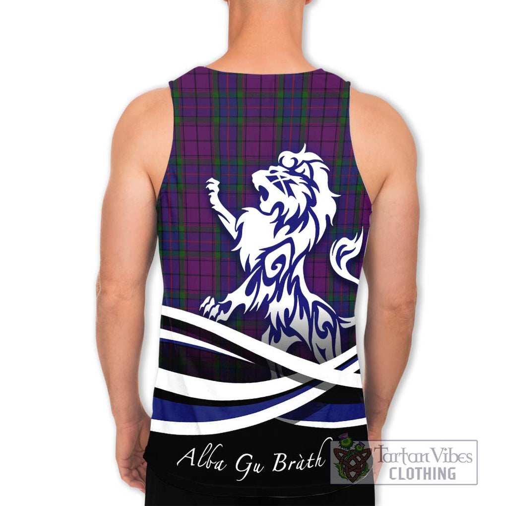 Wardlaw Tartan Men's Tank Top with Alba Gu Brath Regal Lion Emblem - Tartanvibesclothing Shop