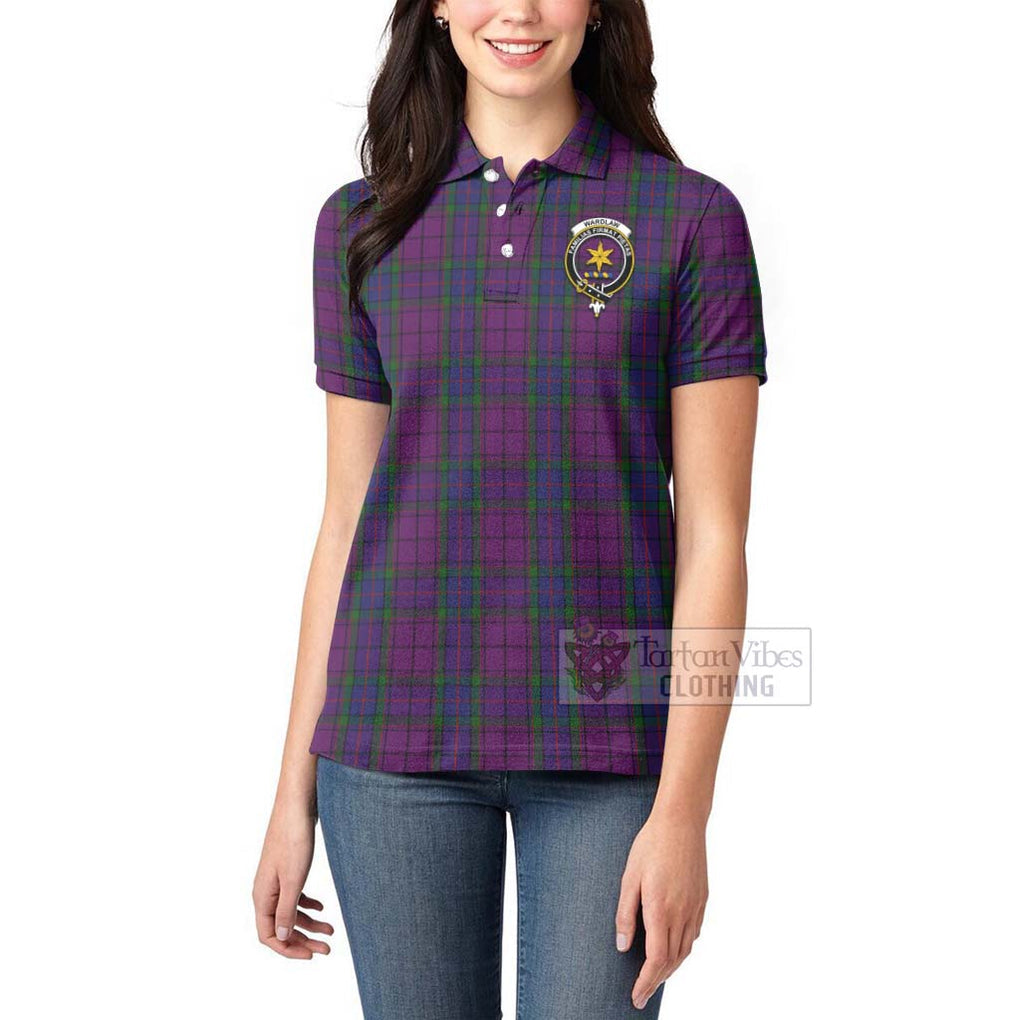 Tartan Vibes Clothing Wardlaw Tartan Women's Polo Shirt with Family Crest Celtic Skull Style