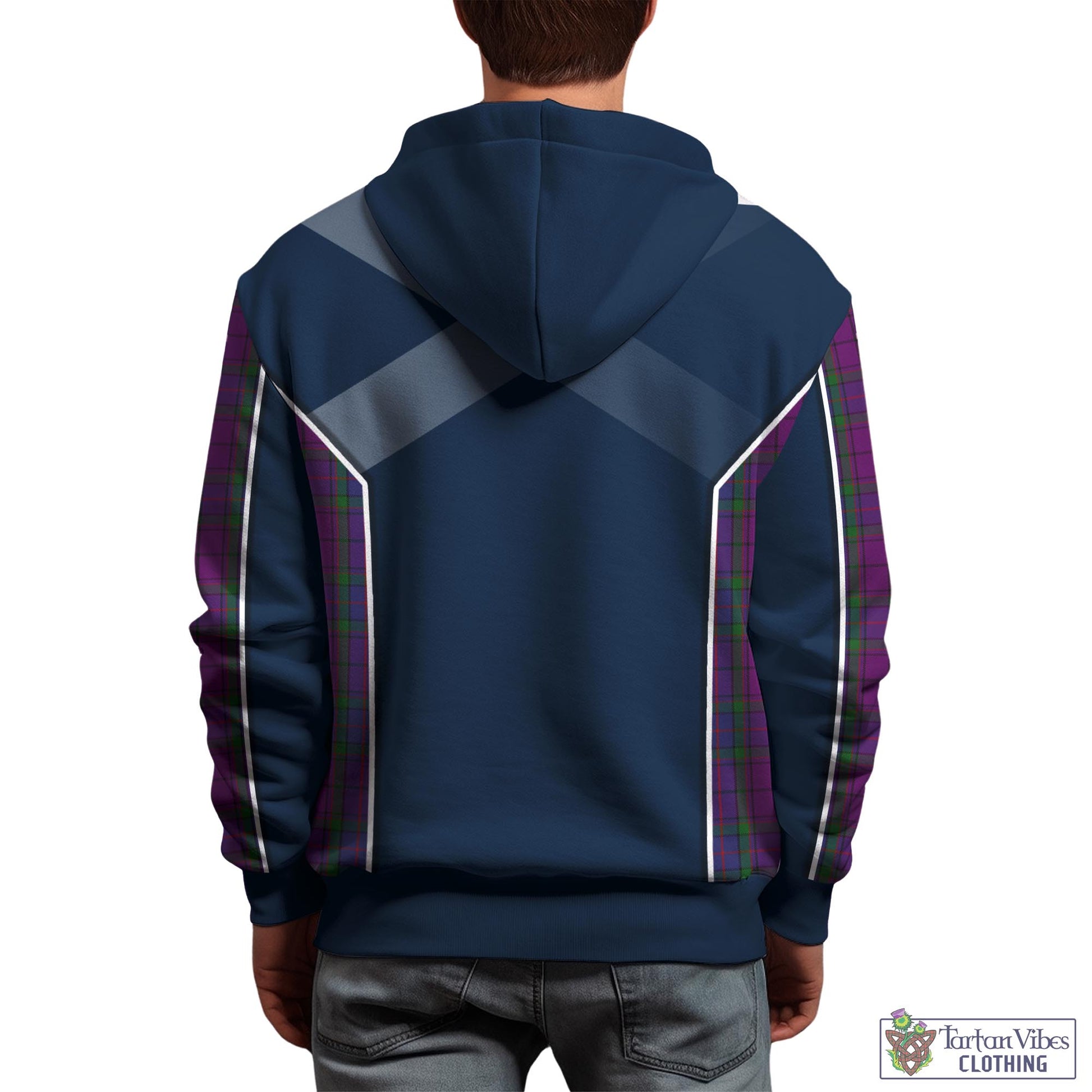Tartan Vibes Clothing Wardlaw Tartan Hoodie with Family Crest and Scottish Thistle Vibes Sport Style