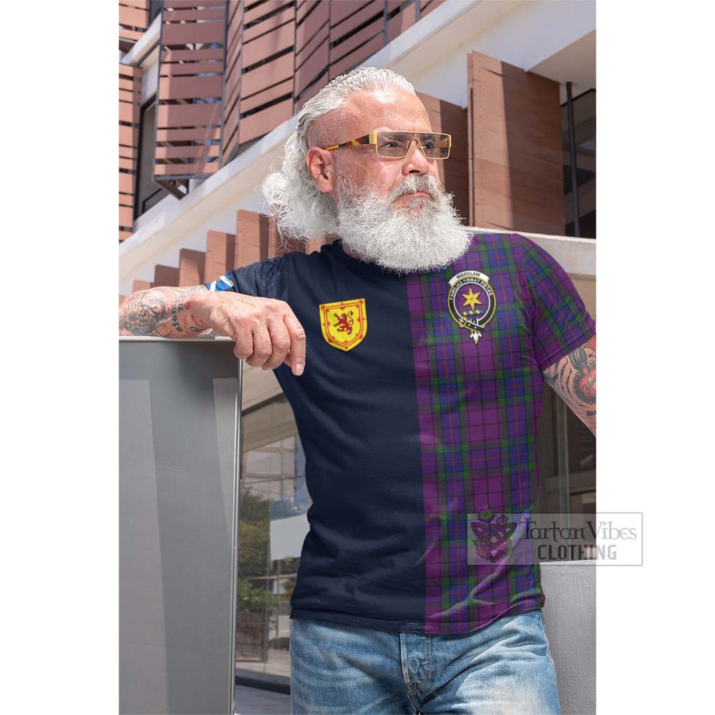 Tartan Vibes Clothing Wardlaw Tartan Cotton T-shirt with Scottish Lion Royal Arm Half Style