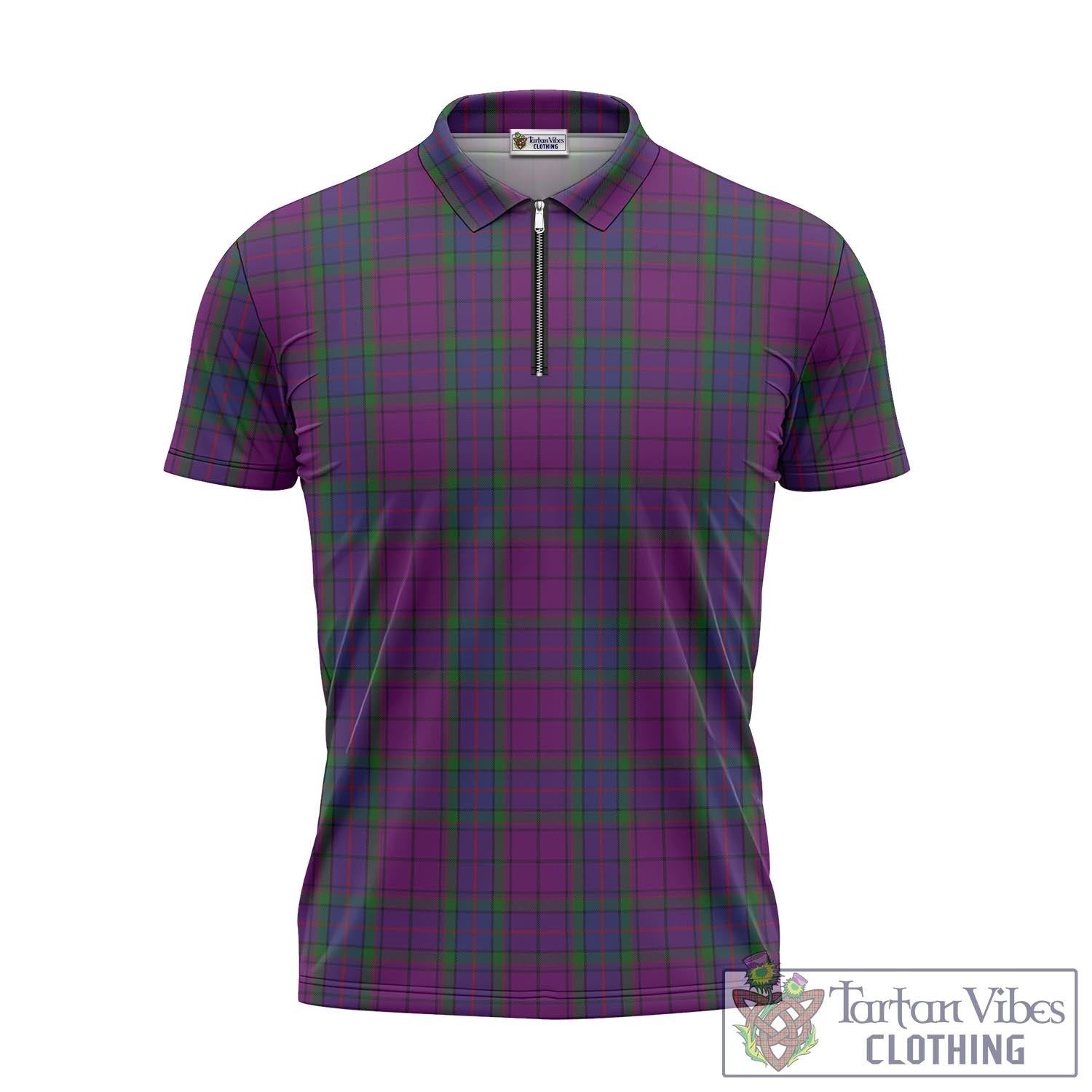 Tartan Vibes Clothing Wardlaw Tartan Zipper Polo Shirt