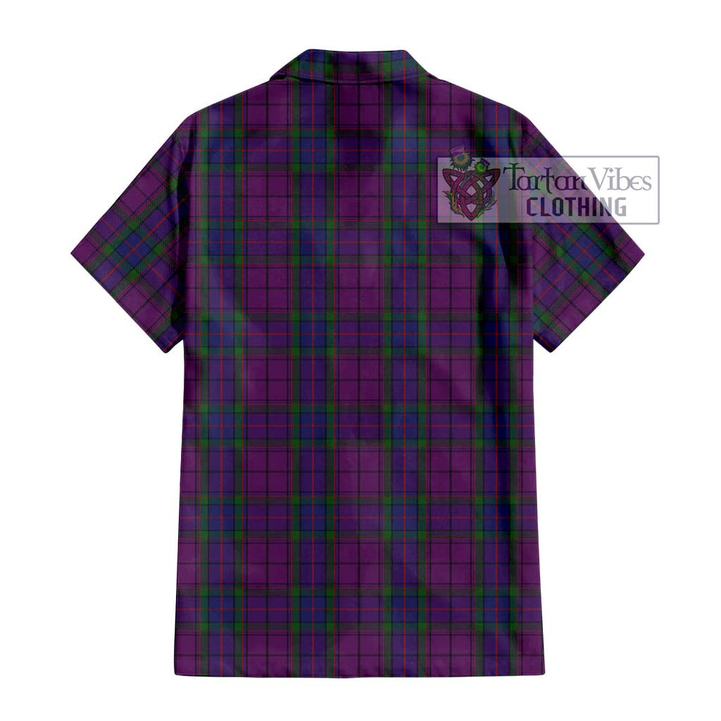 Wardlaw Tartan Short Sleeve Button Shirt with Family Crest DNA In Me Style - Tartanvibesclothing Shop