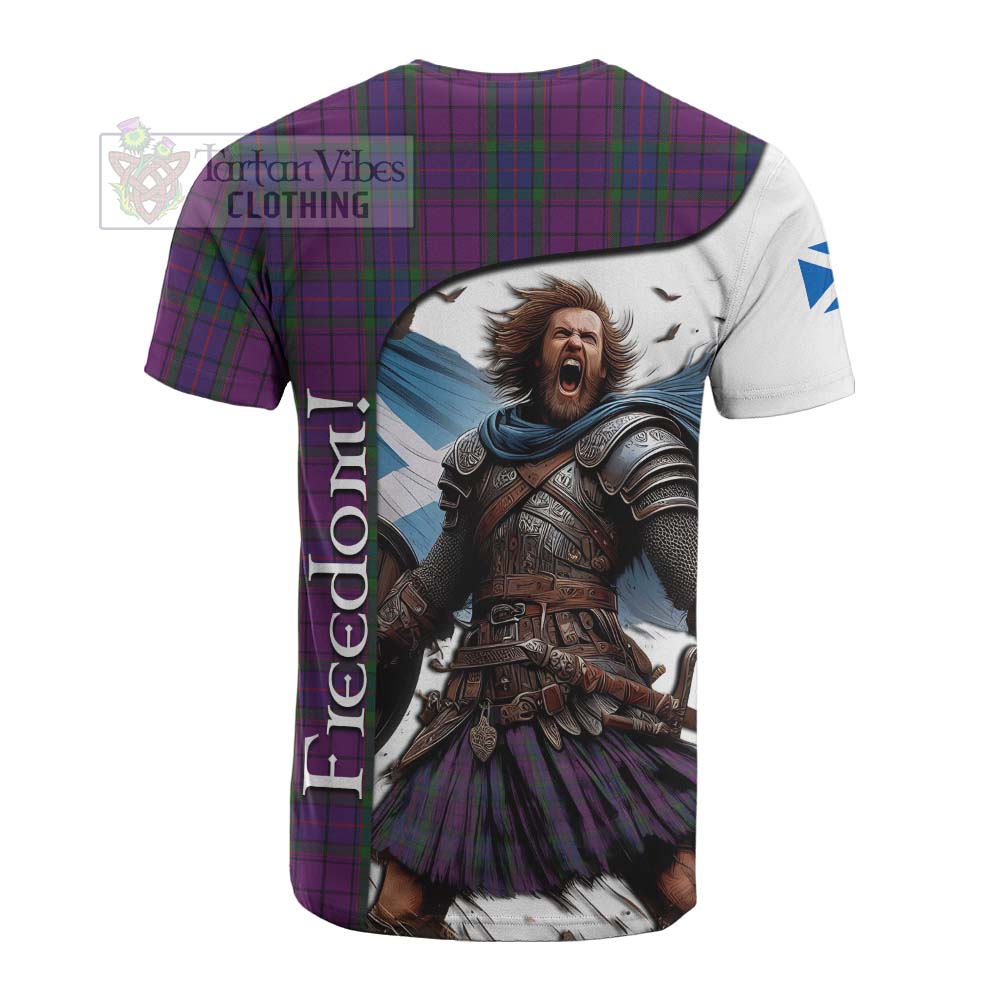 Tartan Vibes Clothing Wardlaw Crest Tartan Cotton T-shirt Inspired by the Freedom of Scottish Warrior