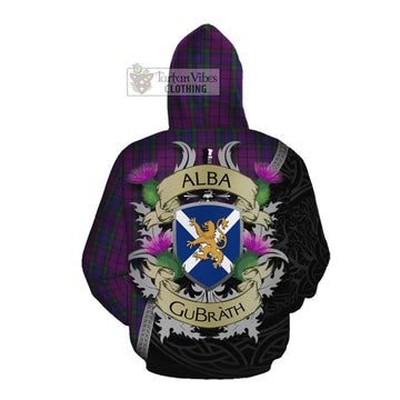Wardlaw Tartan Family Crest Cotton Hoodie Lion Rampant Royal Thistle Shield Celtic Inspired Pullover Hoodie - Tartan Vibes Clothing