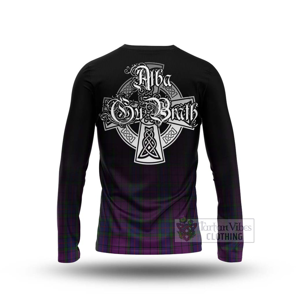 Tartan Vibes Clothing Wardlaw Tartan Long Sleeve T-Shirt Featuring Alba Gu Brath Family Crest Celtic Inspired