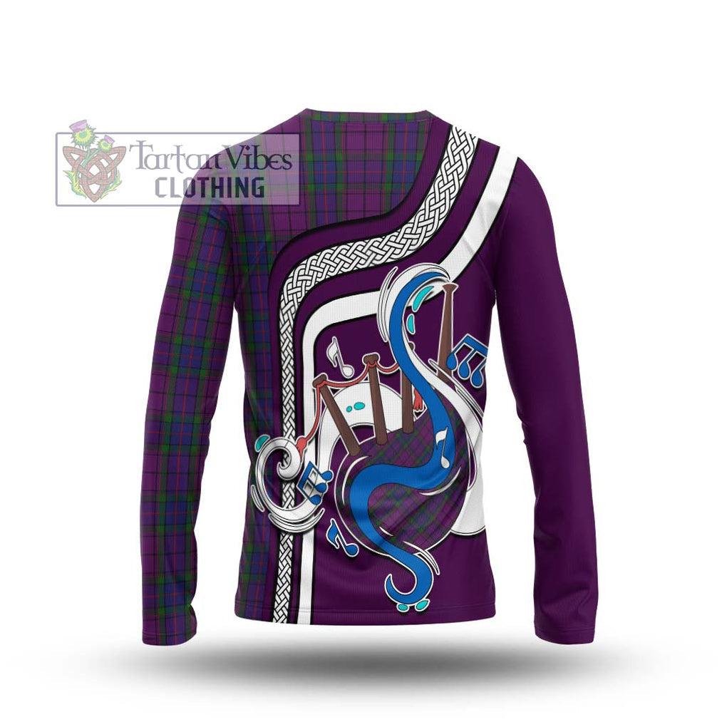 Tartan Vibes Clothing Wardlaw Tartan Long Sleeve T-Shirt with Epic Bagpipe Style