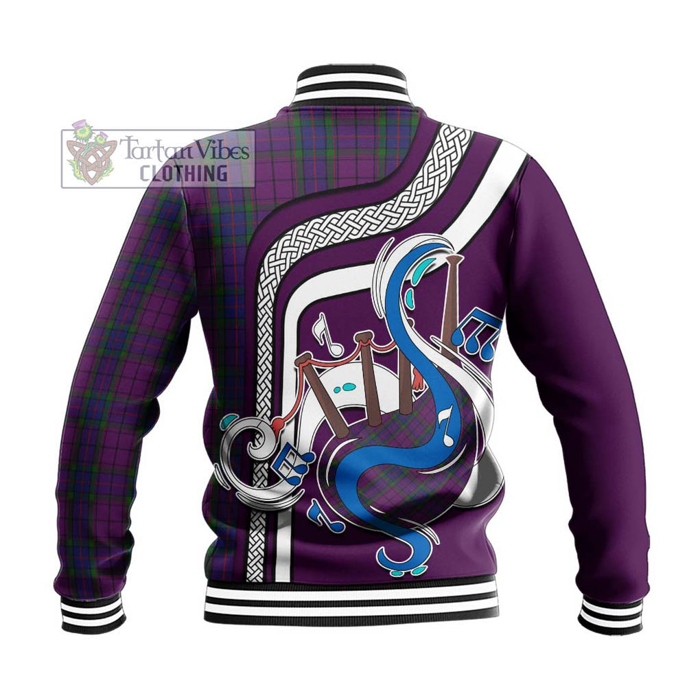 Tartan Vibes Clothing Wardlaw Tartan Baseball Jacket with Epic Bagpipe Style