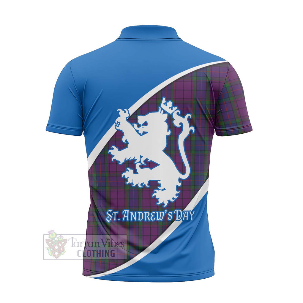 Tartan Vibes Clothing Wardlaw Family Crest Tartan Zipper Polo Shirt Celebrate Saint Andrew's Day in Style