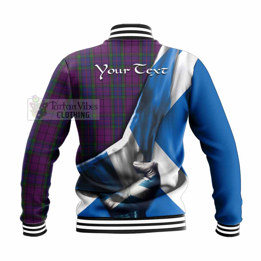 Tartan Vibes Clothing Wardlaw Tartan Baseball Jacket with Family Crest Scotland Patriotic Style