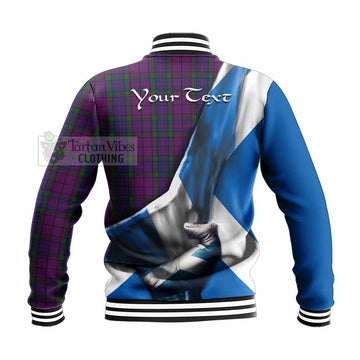 Wardlaw Tartan Baseball Jacket with Family Crest Scotland Patriotic Style