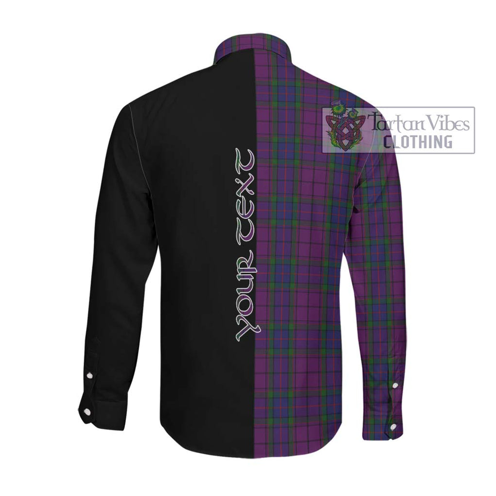 Wardlaw Tartan Long Sleeve Button Shirt with Family Crest and Half Of Me Style Men's Shirt - Tartanvibesclothing Shop