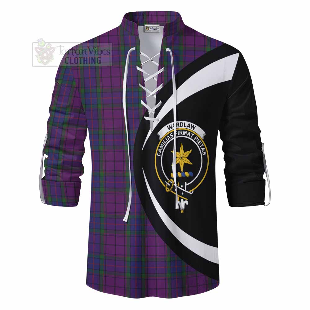 Tartan Vibes Clothing Wardlaw Tartan Ghillie Kilt Shirt with Family Crest Circle Style