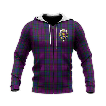 Wardlaw Tartan Knitted Hoodie with Family Crest