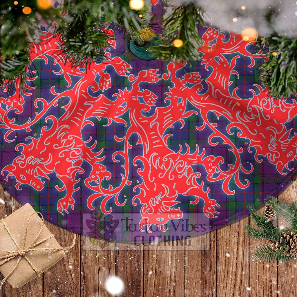 Tartan Vibes Clothing Wardlaw Tartan Christmas Tree Skirt Lion Rampant Style