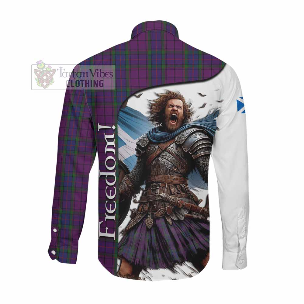 Tartan Vibes Clothing Wardlaw Crest Tartan Long Sleeve Button Shirt Inspired by the Freedom of Scottish Warrior