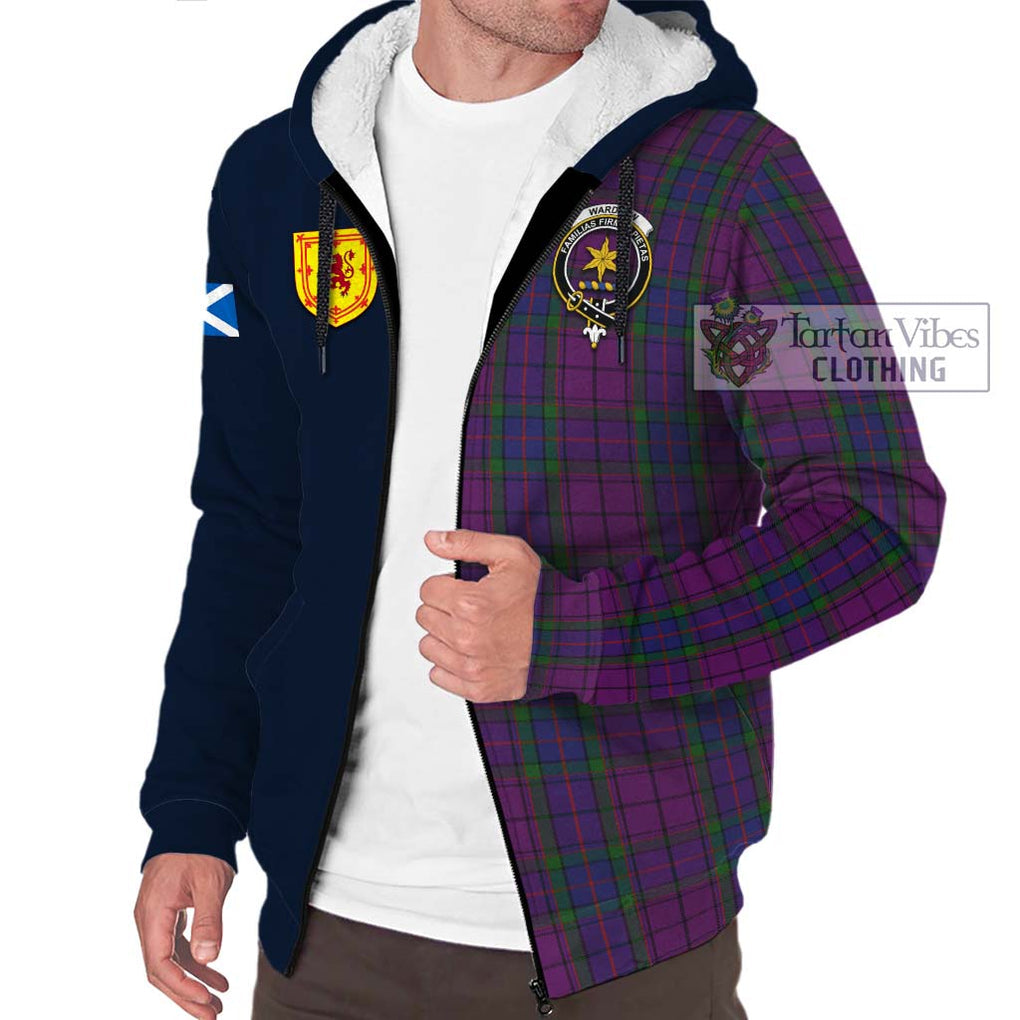 Tartan Vibes Clothing Wardlaw Tartan Sherpa Hoodie with Scottish Lion Royal Arm Half Style