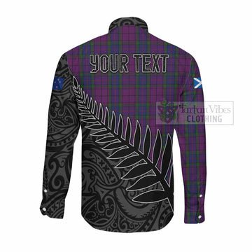 Wardlaw Crest Tartan Long Sleeve Button Shirt with New Zealand Silver Fern Half Style