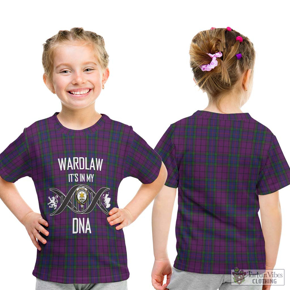 Wardlaw Tartan Kid T-Shirt with Family Crest DNA In Me Style - Tartanvibesclothing Shop