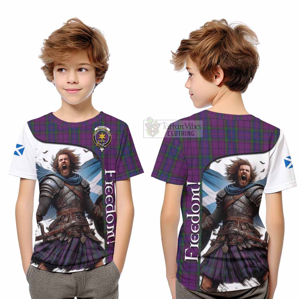 Tartan Vibes Clothing Wardlaw Crest Tartan Kid T-Shirt Inspired by the Freedom of Scottish Warrior