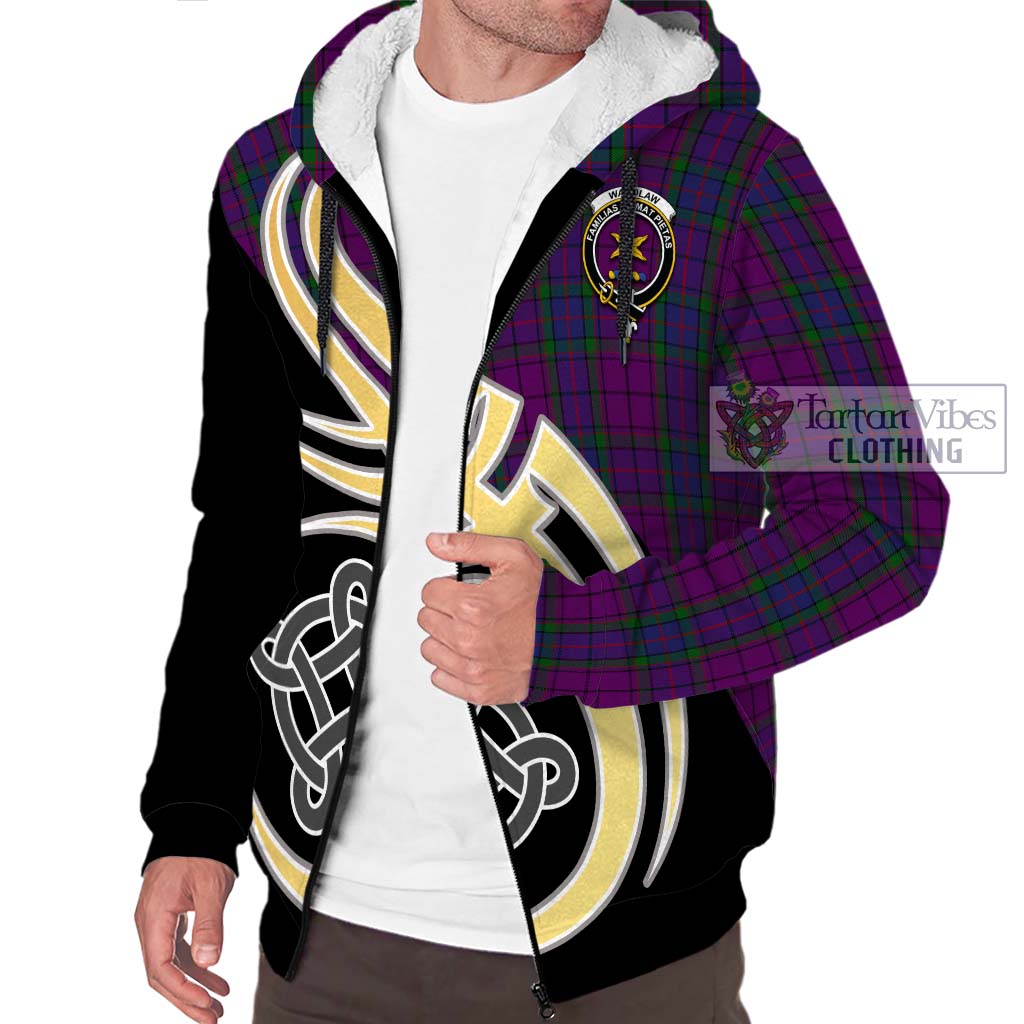 Wardlaw Tartan Sherpa Hoodie with Family Crest and Celtic Symbol Style - Tartan Vibes Clothing