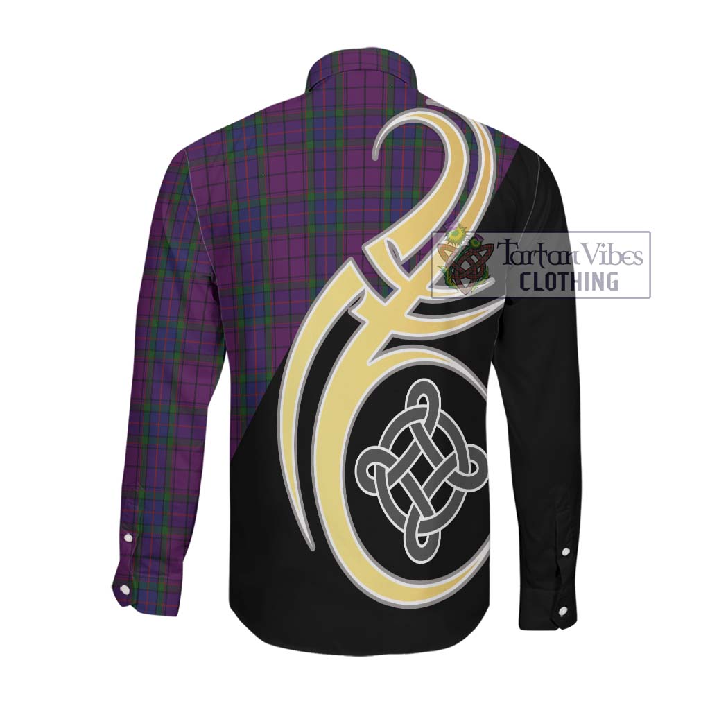 Wardlaw Tartan Long Sleeve Button Shirt with Family Crest and Celtic Symbol Style Men's Shirt - Tartan Vibes Clothing