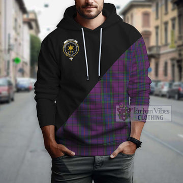 Wardlaw Tartan Hoodie with Family Crest and Military Logo Style