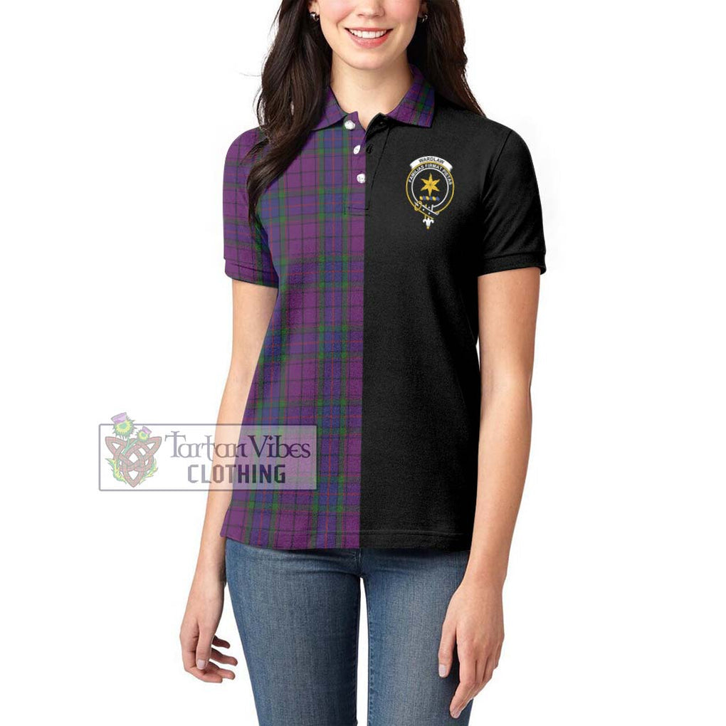 Wardlaw Tartan Women's Polo Shirt with Family Crest and Half Of Me Style - Tartanvibesclothing Shop