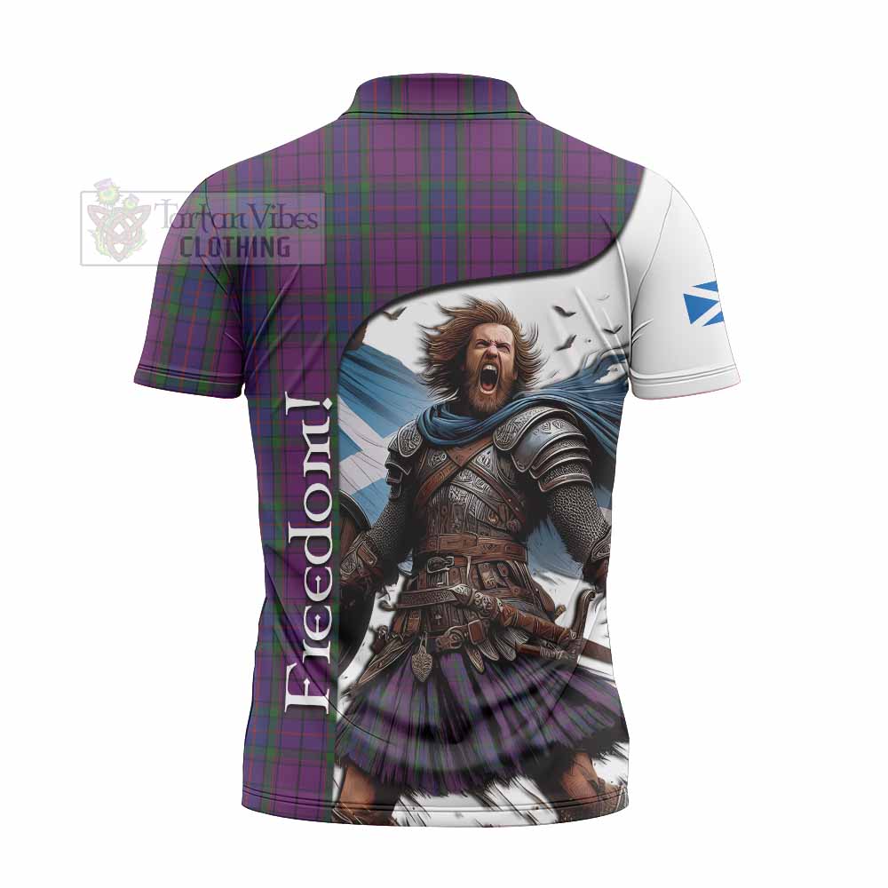 Tartan Vibes Clothing Wardlaw Crest Tartan Zipper Polo Shirt Inspired by the Freedom of Scottish Warrior