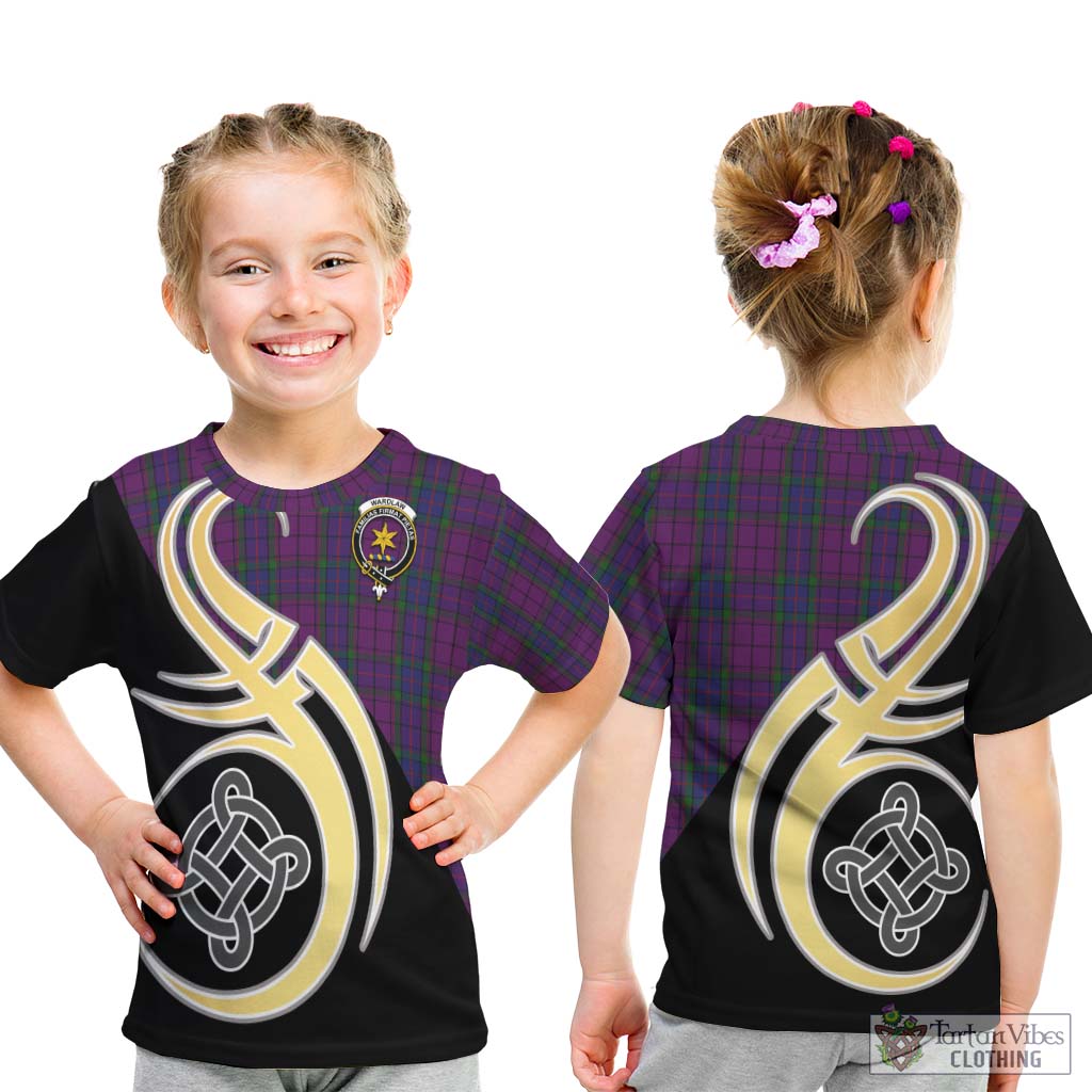 Wardlaw Tartan Kid T-Shirt with Family Crest and Celtic Symbol Style - Tartan Vibes Clothing