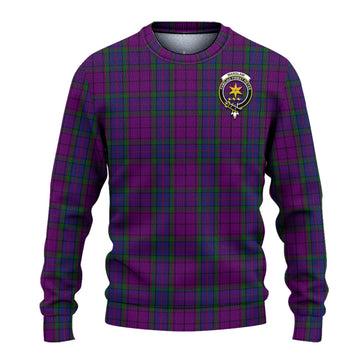 Wardlaw Tartan Knitted Sweater with Family Crest