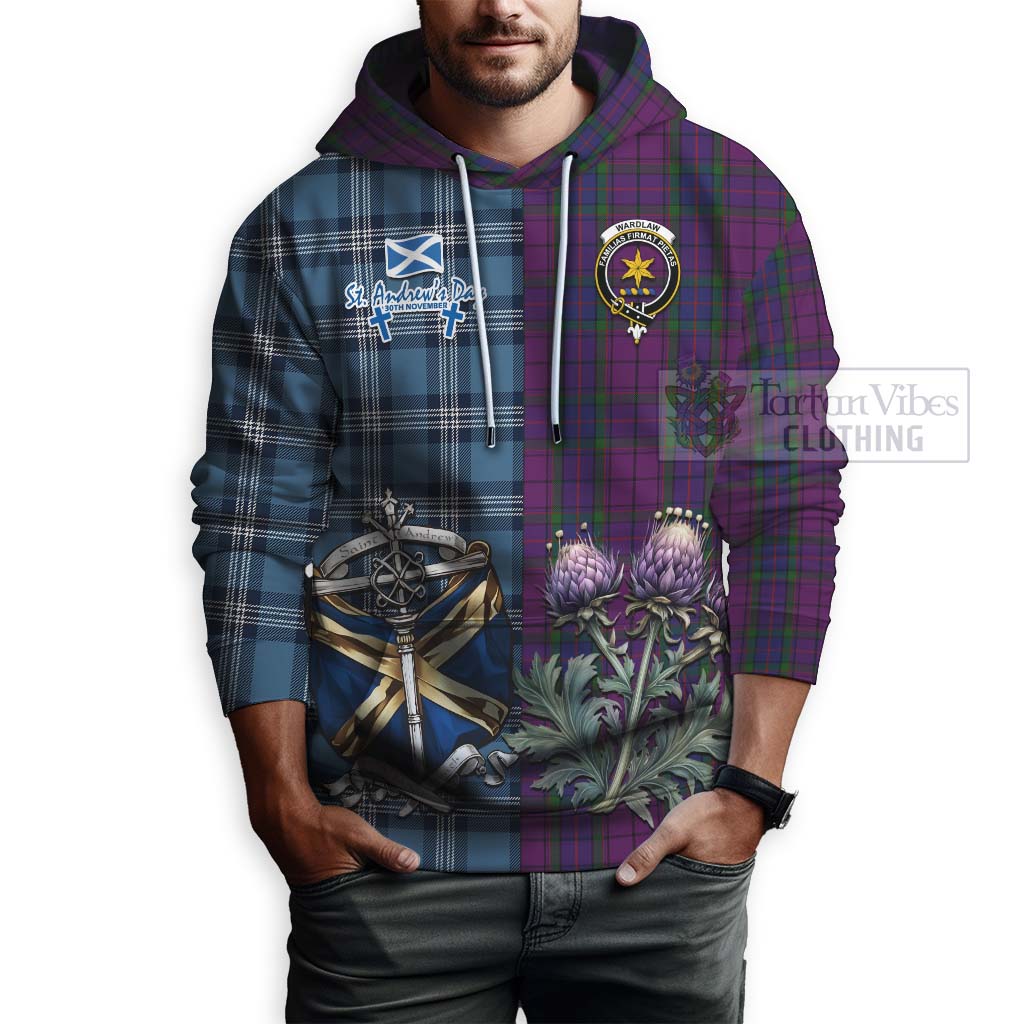 Tartan Vibes Clothing Wardlaw Tartan Hoodie Happy St. Andrew's Day Half Tartan Style