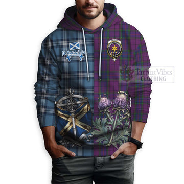 Wardlaw Tartan Hoodie Happy St. Andrew's Day Half Tartan Style