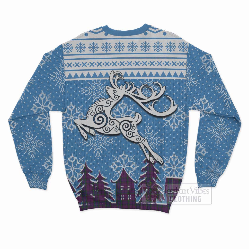 Tartan Vibes Clothing Wardlaw Clan Christmas Sweatshirt Celtic Reindeer Style