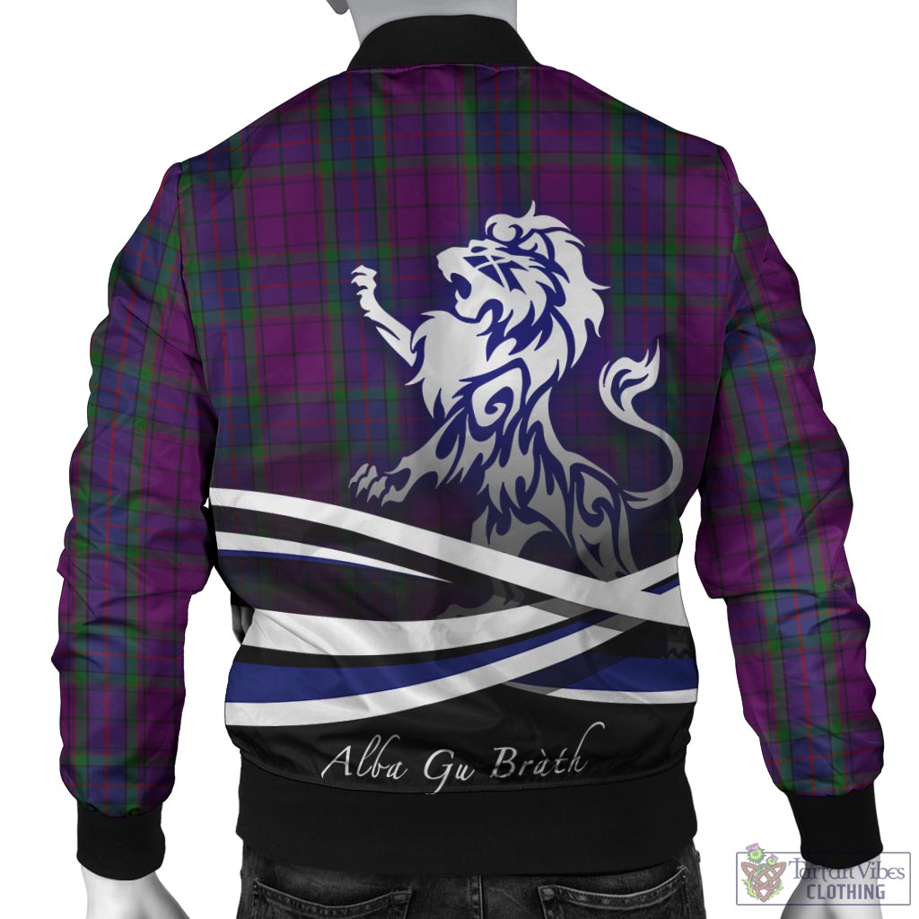 Tartan Vibes Clothing Wardlaw Tartan Bomber Jacket with Alba Gu Brath Regal Lion Emblem