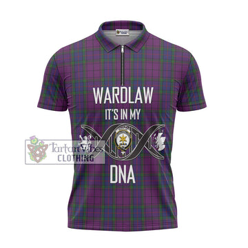 Wardlaw Tartan Zipper Polo Shirt with Family Crest DNA In Me Style