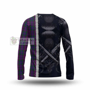 Wardlaw Tartan Long Sleeve T-Shirt with Family Crest Cross Sword Thistle Celtic Vibes