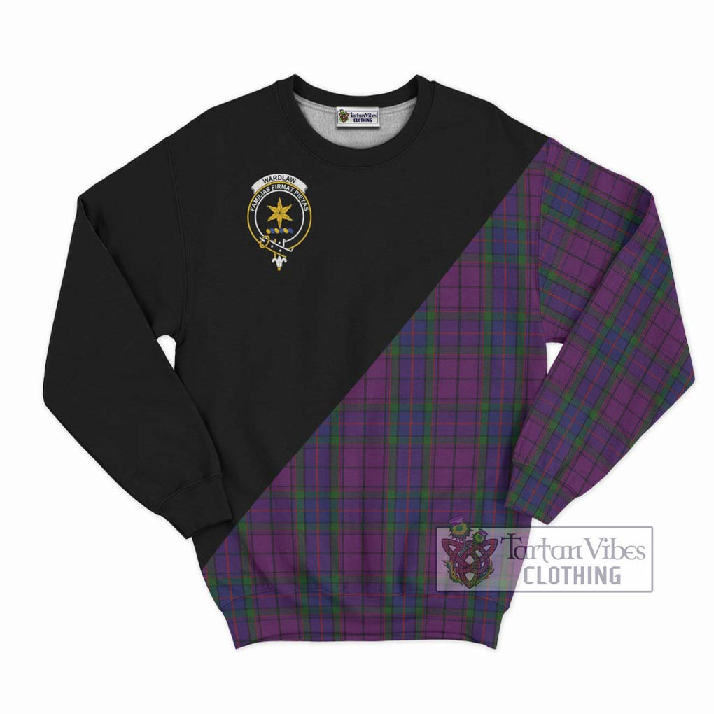 Wardlaw Tartan Sweatshirt with Family Crest and Military Logo Style - Tartanvibesclothing Shop