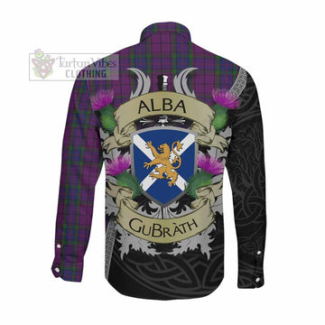 Wardlaw Tartan Family Crest Long Sleeve Button Shirt Lion Rampant Royal Thistle Shield Celtic Inspired Men's Shirt - Tartan Vibes Clothing