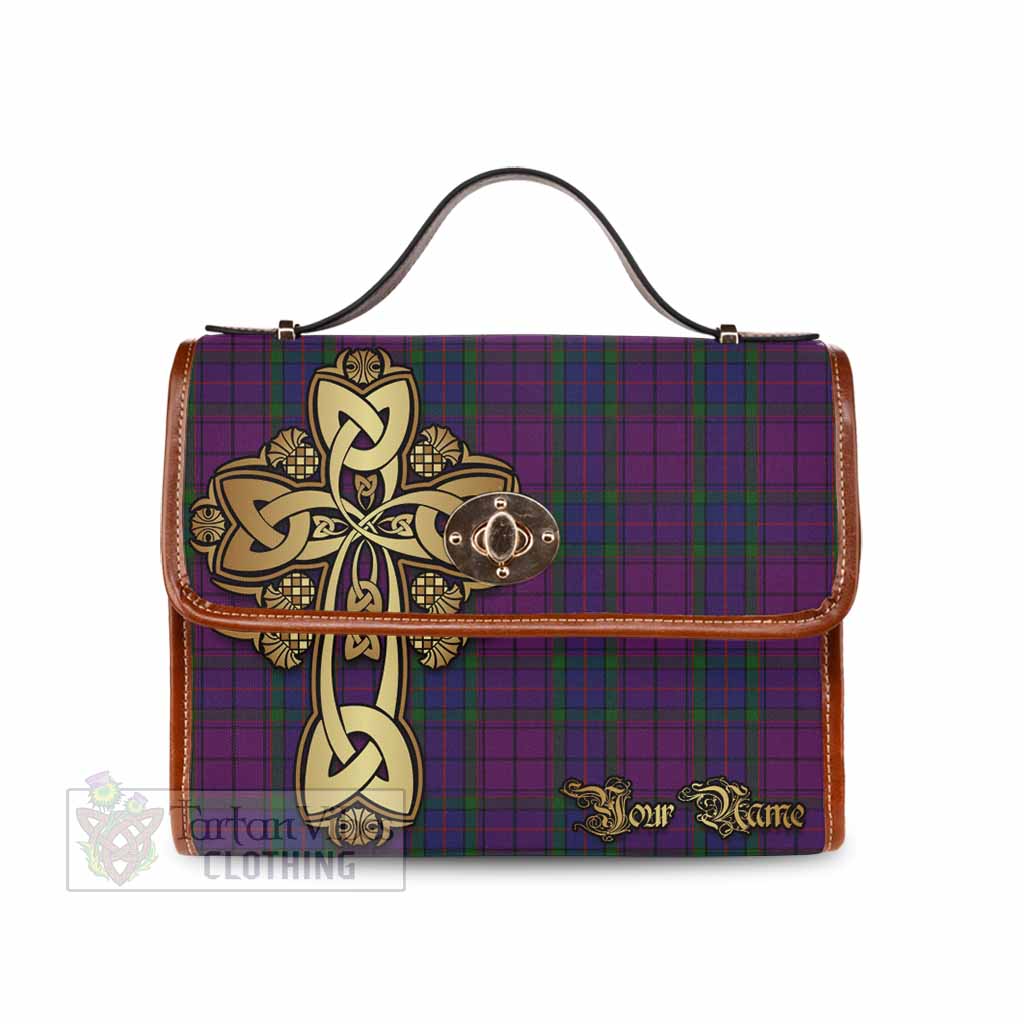 Tartan Vibes Clothing Wardlaw Tartan Waterproof Canvas Bag Golden Thistle Celtic Cross Style