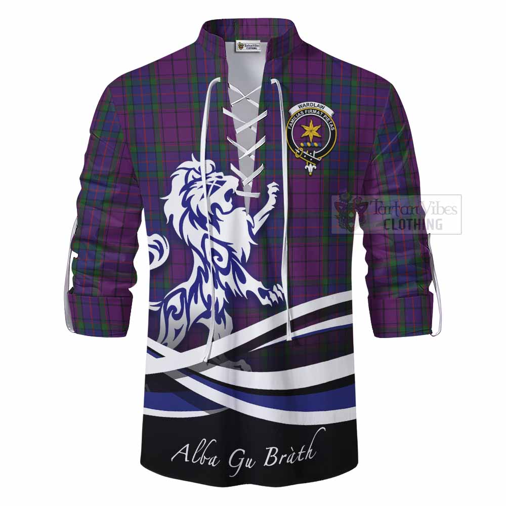 Tartan Vibes Clothing Wardlaw Tartan Ghillie Kilt Shirt with Alba Gu Brath Regal Lion Emblem