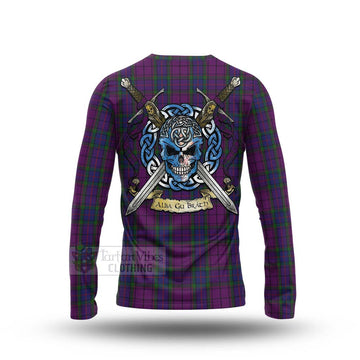 Wardlaw Tartan Long Sleeve T-Shirt with Family Crest Celtic Skull Style