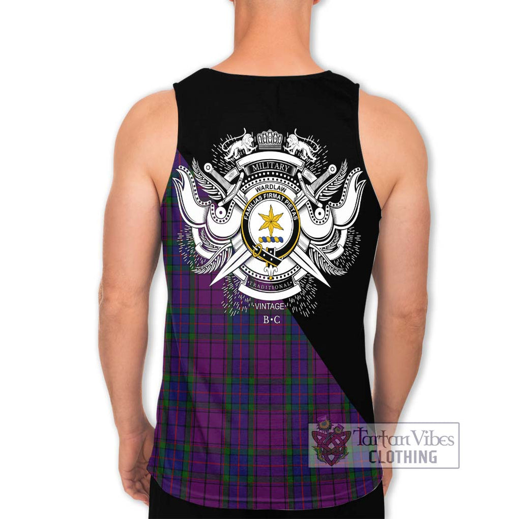 Wardlaw Tartan Men's Tank Top with Family Crest and Military Logo Style - Tartanvibesclothing Shop