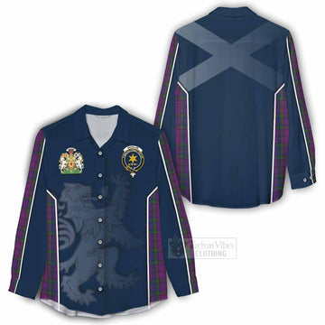 Wardlaw Tartan Women's Casual Shirt with Family Crest and Lion Rampant Vibes Sport Style