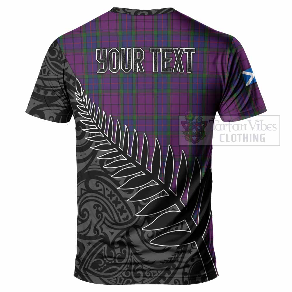 Tartan Vibes Clothing Wardlaw Crest Tartan T-Shirt with New Zealand Silver Fern Half Style