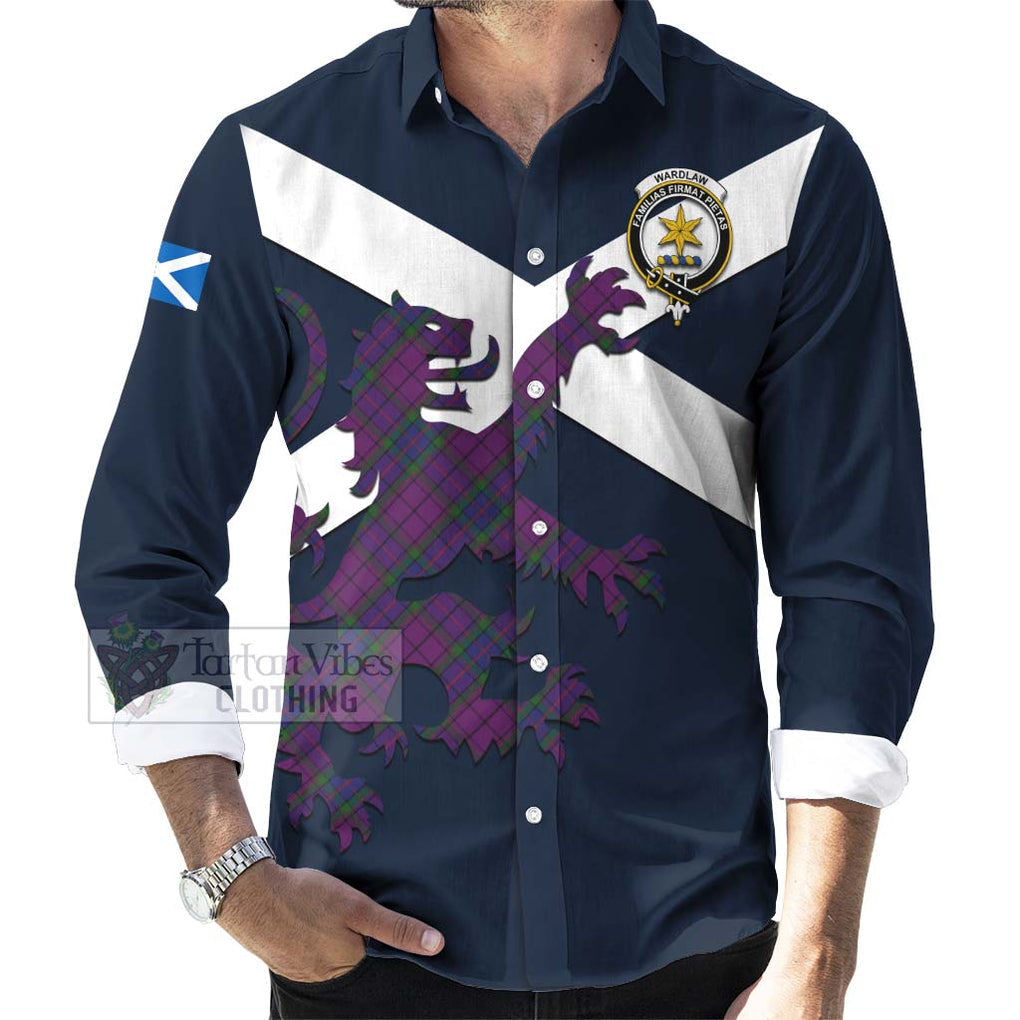 Tartan Vibes Clothing Wardlaw Tartan Lion Rampant Long Sleeve Button Shirt – Proudly Display Your Heritage with Alba Gu Brath and Clan Name